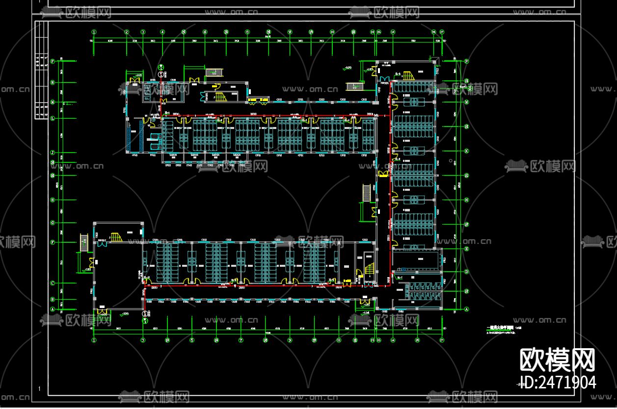 泗洪县中小学生研学实践教育基地3号楼CAD施工图下载（渲染图3）