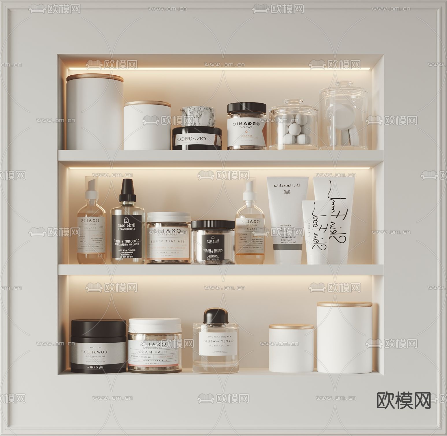 现代洗浴用品su模型下载（渲染图1）