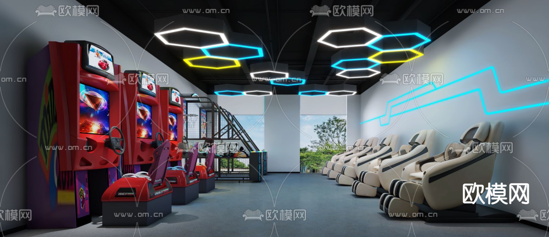 现代电竞室 休闲区3d模型下载