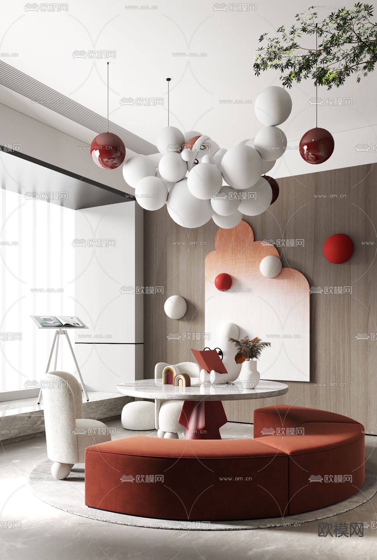 现代儿童娱乐区su模型下载（渲染图1）