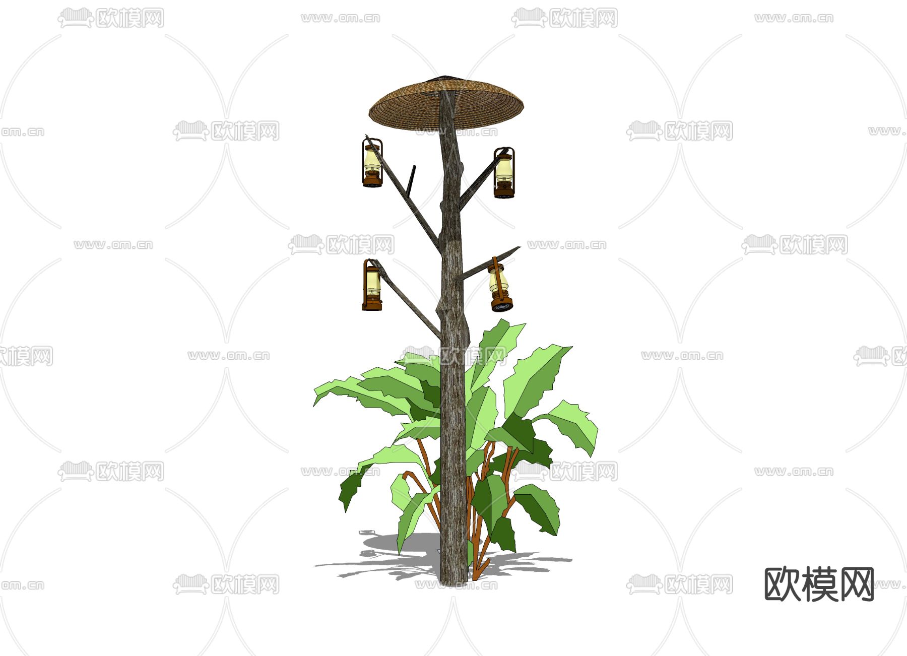 乡村民俗路灯 户外灯su模型下载