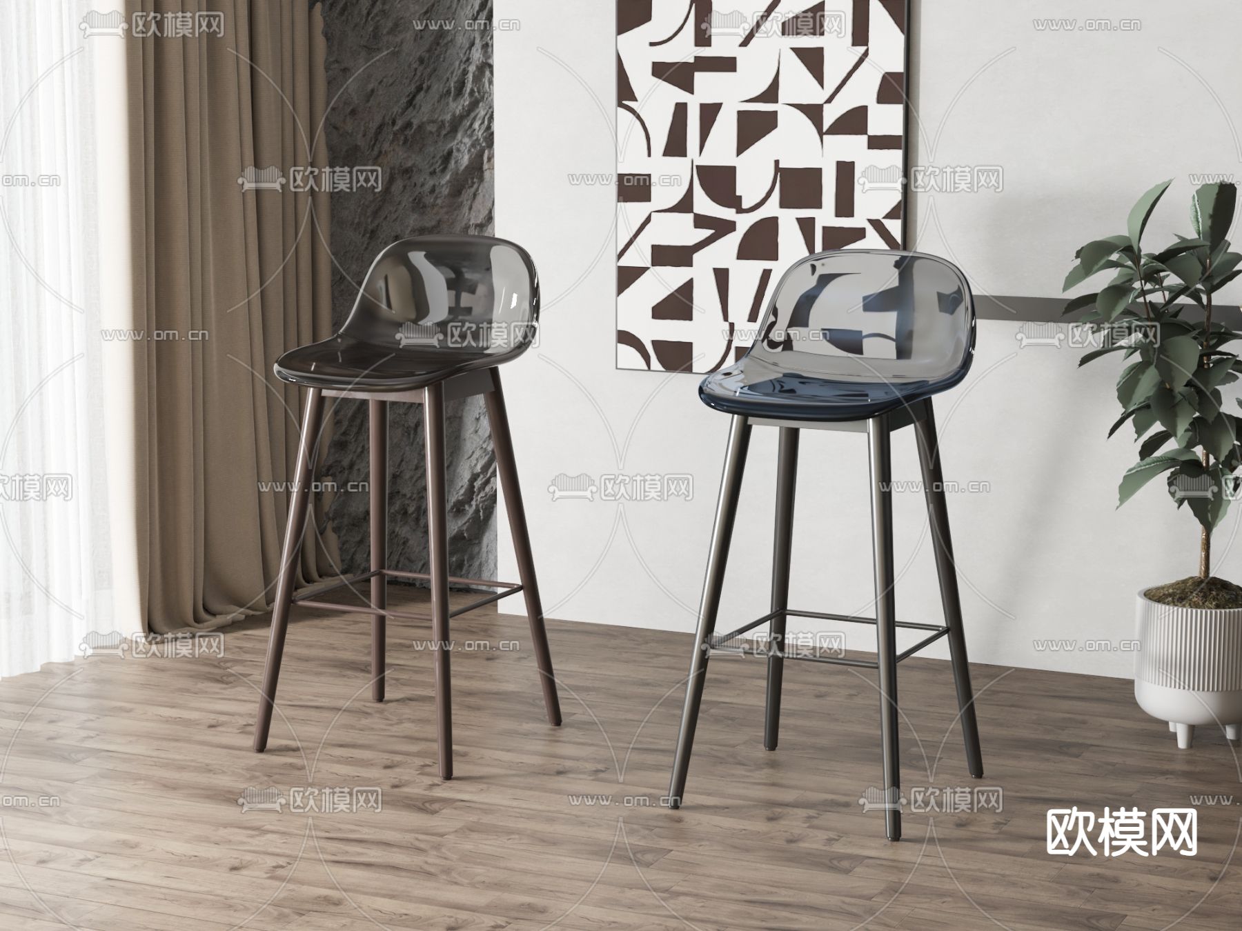 现代吧椅 吧凳3d模型下载