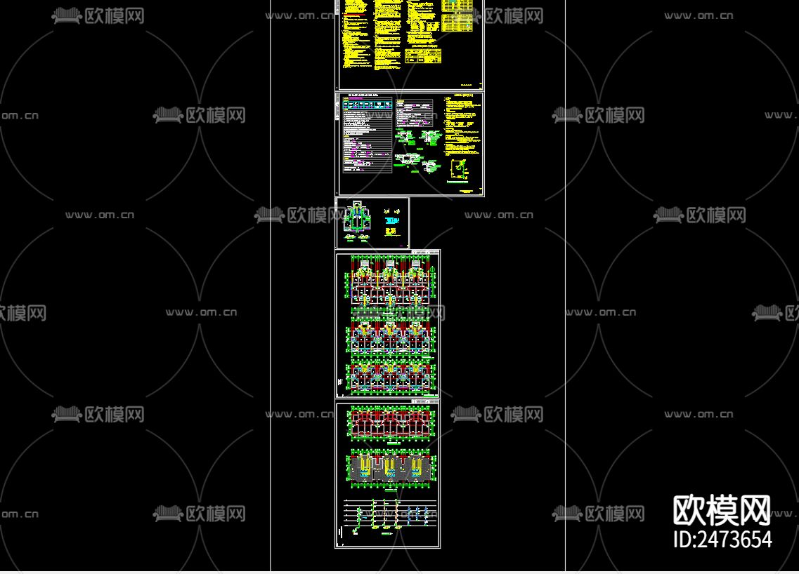 柳山新村集中居住区4号楼给排水cad施工图下载（渲染图1）