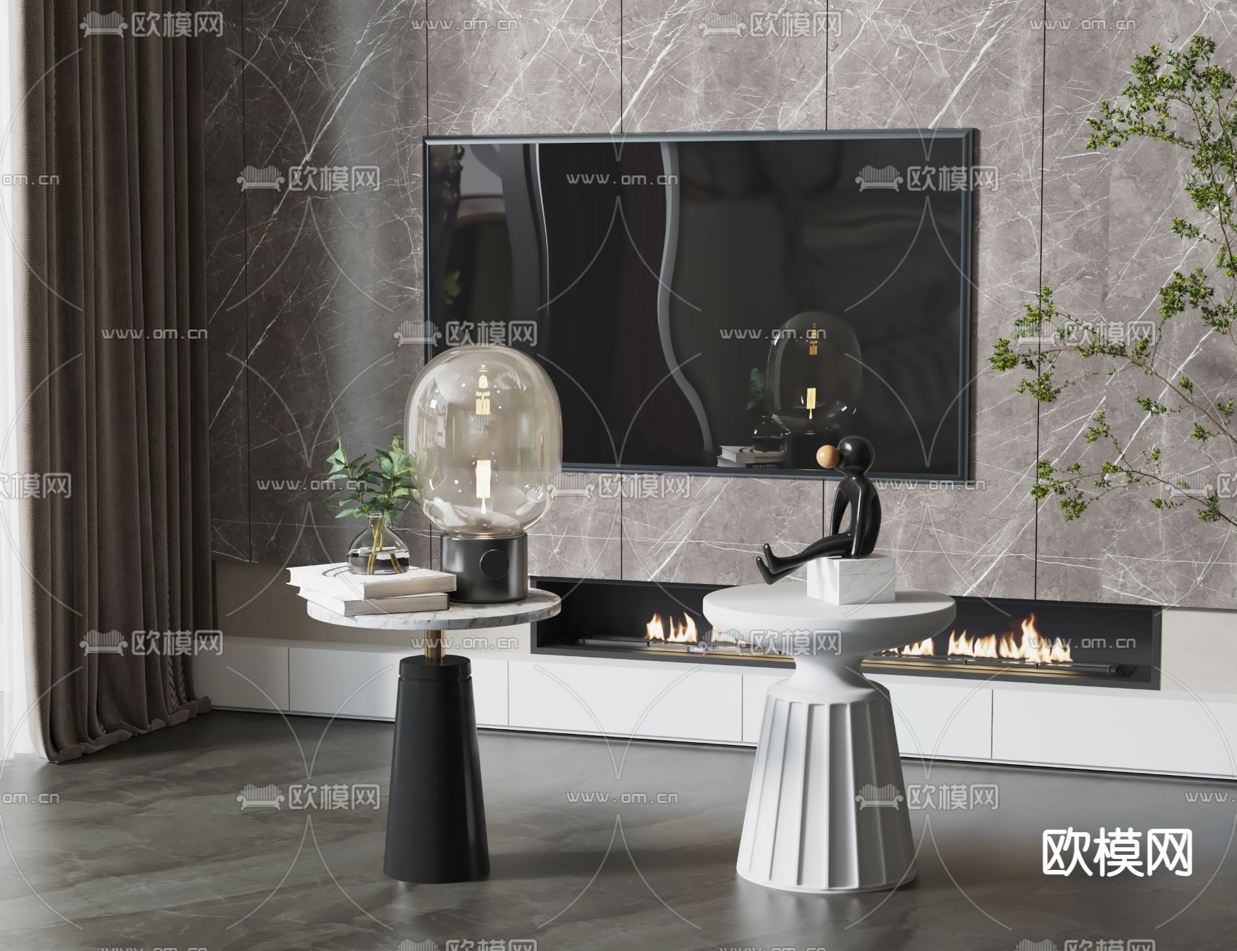 边几角几 圆几3d模型下载