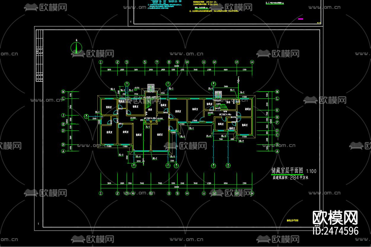 紫金城3号楼给排水及水灭火系统设计CAD施工图下载（渲染图3）