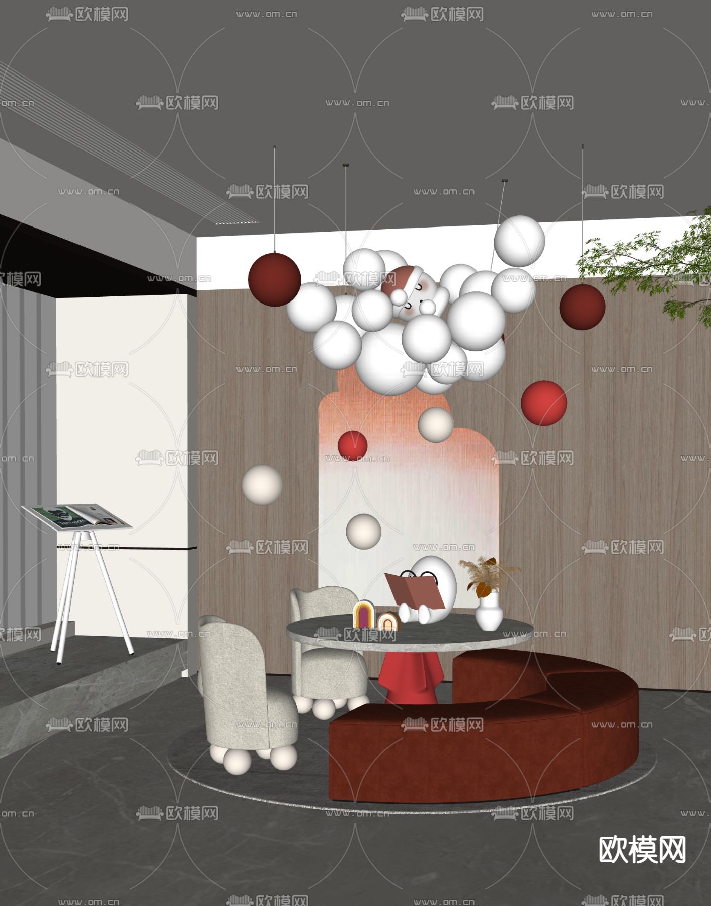 现代儿童娱乐区su模型下载（渲染图2）