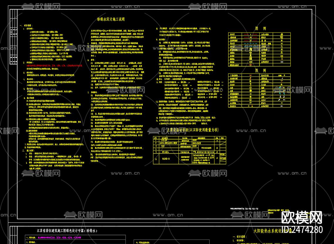 淮上明珠集中居住区31号给排水CAD施工图下载（渲染图2）