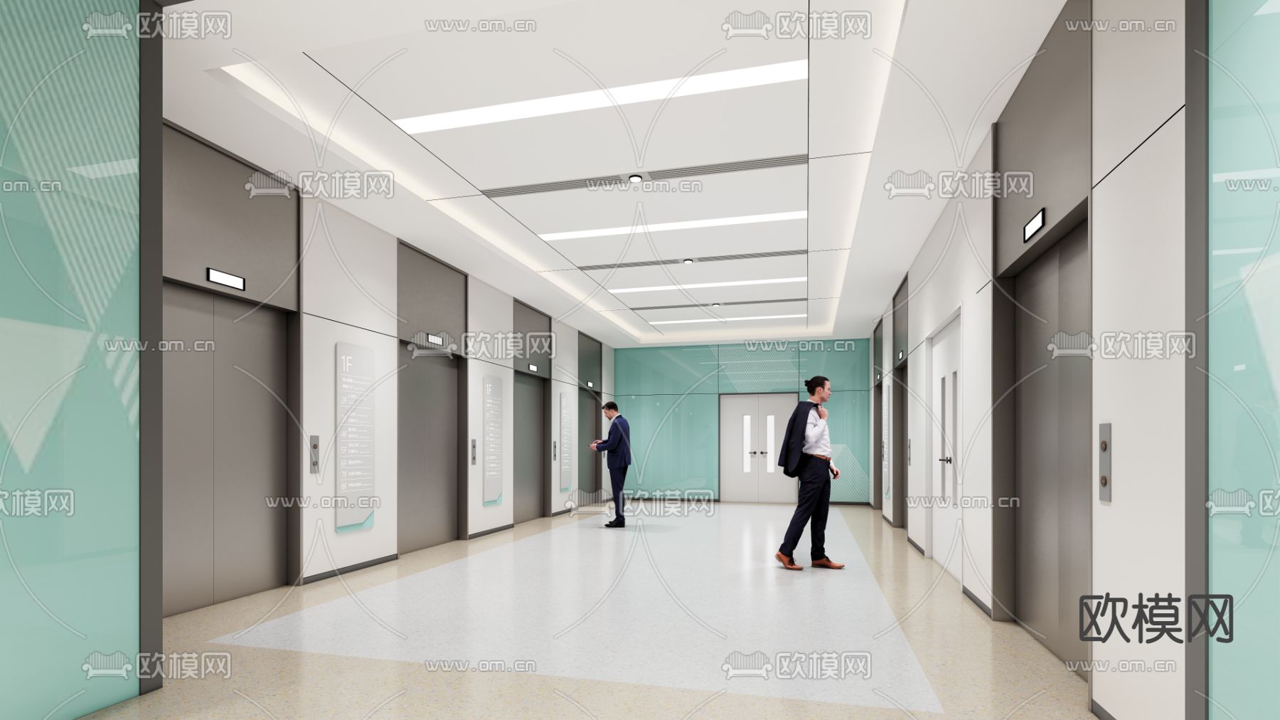 现代医院大厅 大堂3d模型下载_ID12300715_3dmax免费模型-欧模网