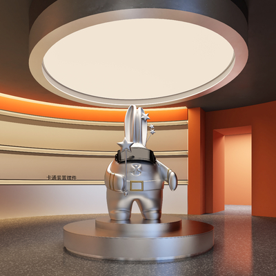  卡通雕塑 兔子摆件su模型 