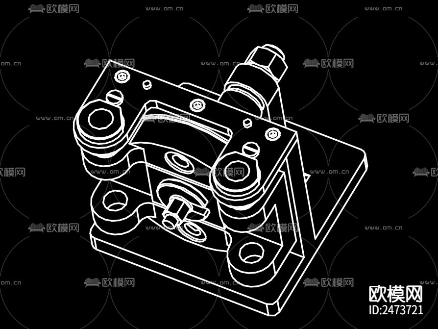 钻孔夹具装配图机械图纸节点大样下载（渲染图2）