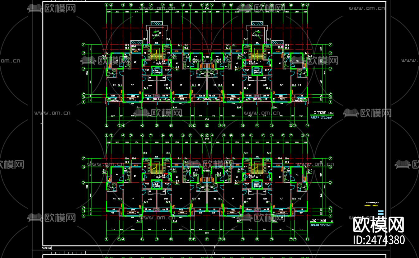 早陈阳光小区12号楼给排水及水灭火系统CAD施工图下载（渲染图4）
