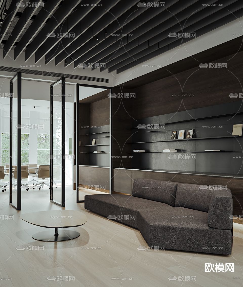 现代办公室 办公区3d模型下载（渲染图5）
