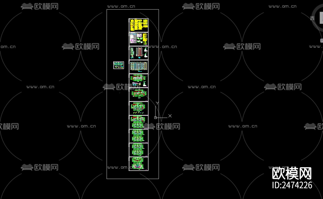 观澜府8号楼给排水及水灭火系统cad施工图下载（渲染图1）