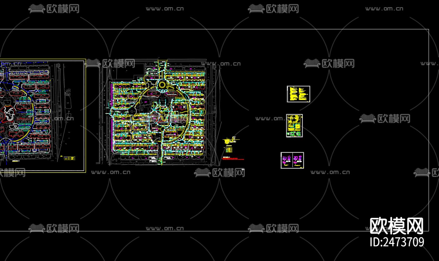 东方花园小区室外雨污分流改造cad施工图下载（渲染图1）