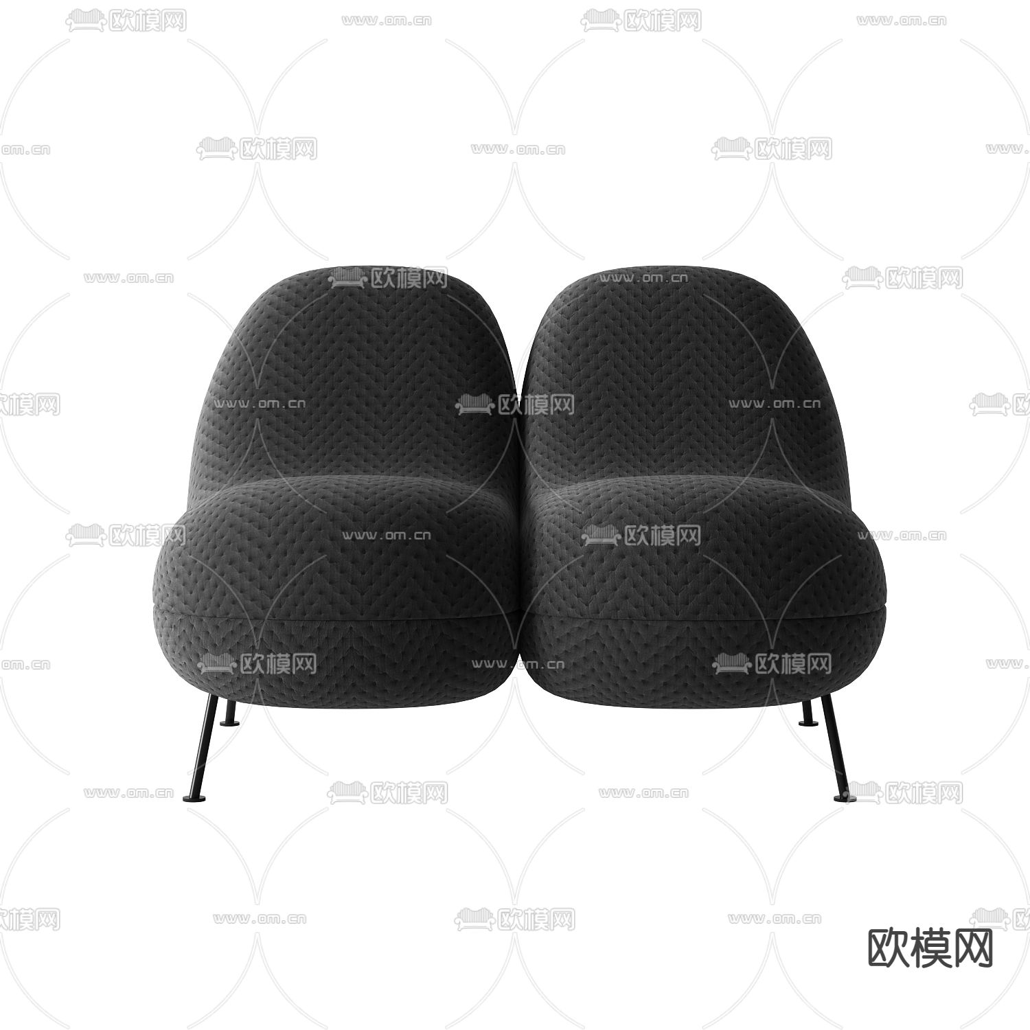 现代极简创意双人沙发免费3d模型下载