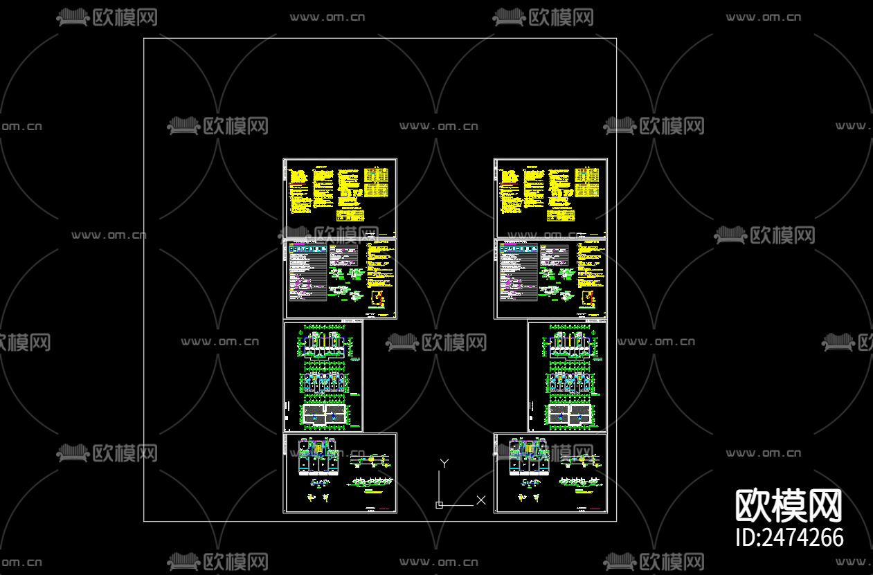 柳山新村集中居住区14号楼给排水设计CAD施工图下载（渲染图1）
