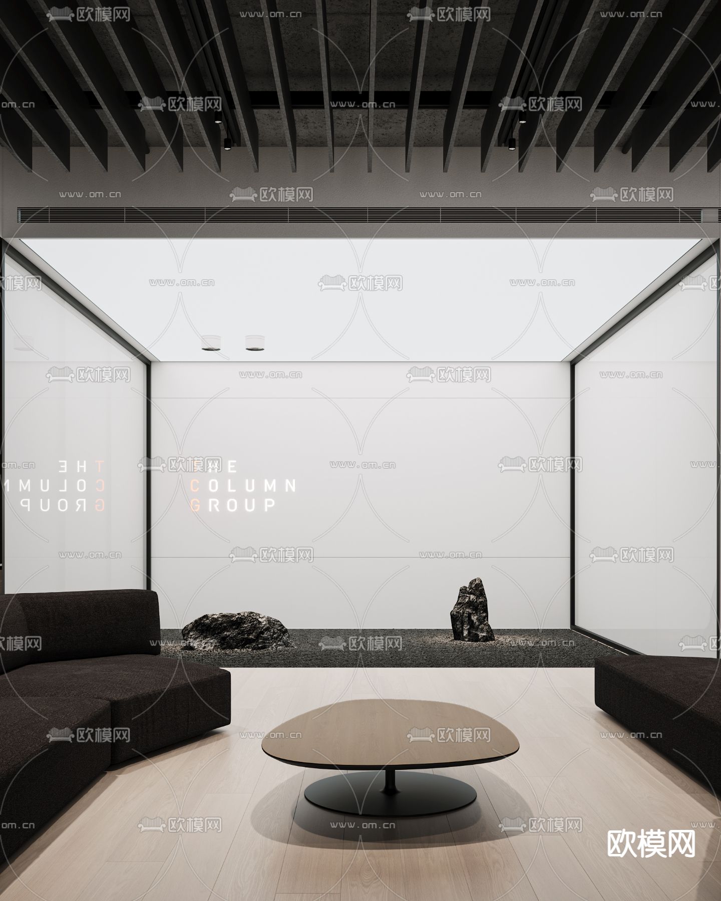 现代办公室 办公区3d模型下载（渲染图6）