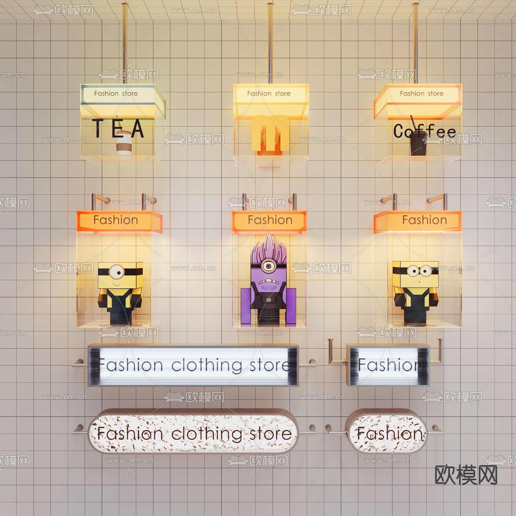 亚克力灯箱 网红灯箱3d模型