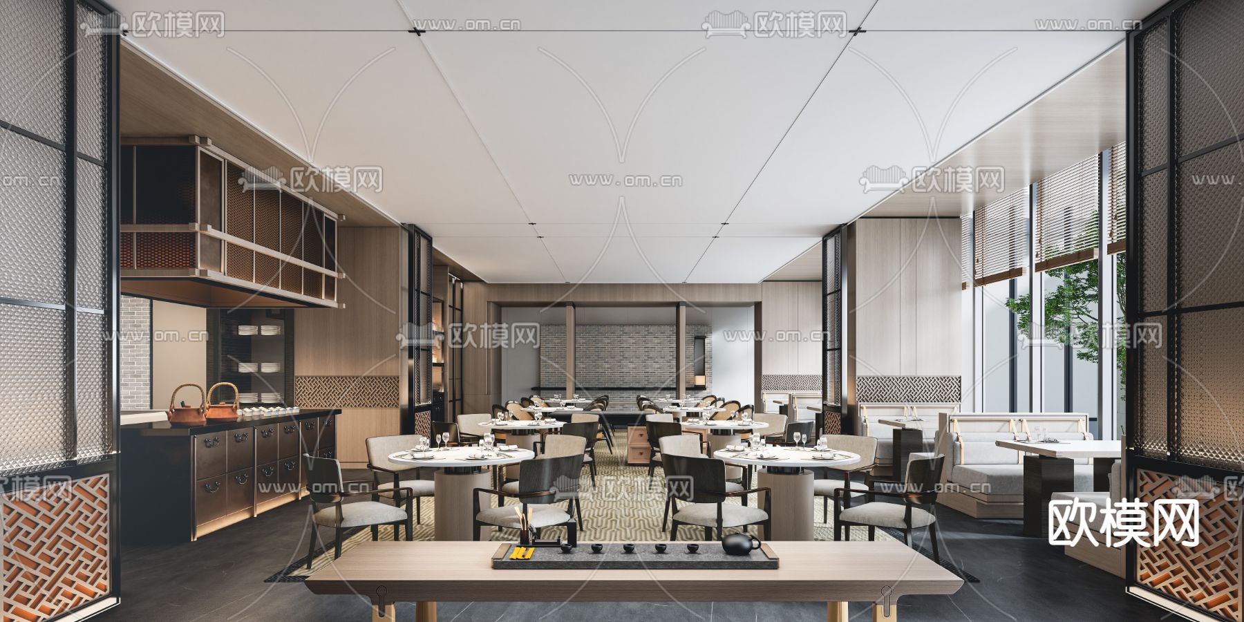 全日制餐厅 中餐厅3d模型