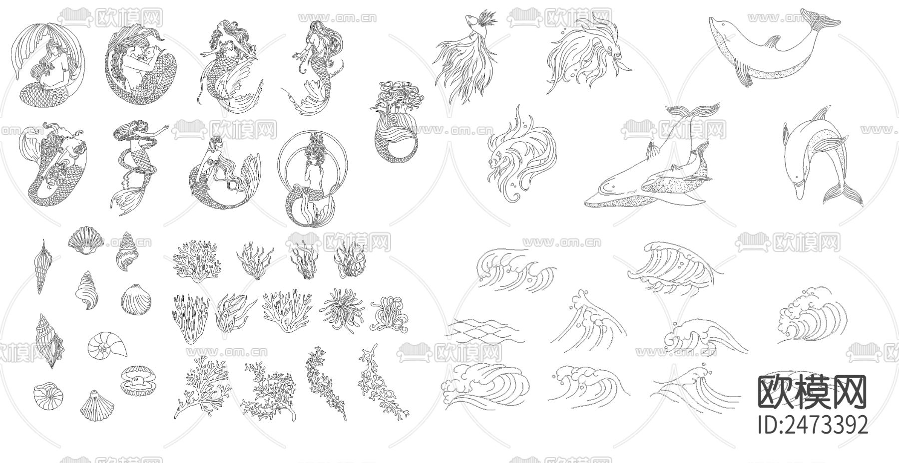 艺术美女造型cad图库下载（渲染图1）
