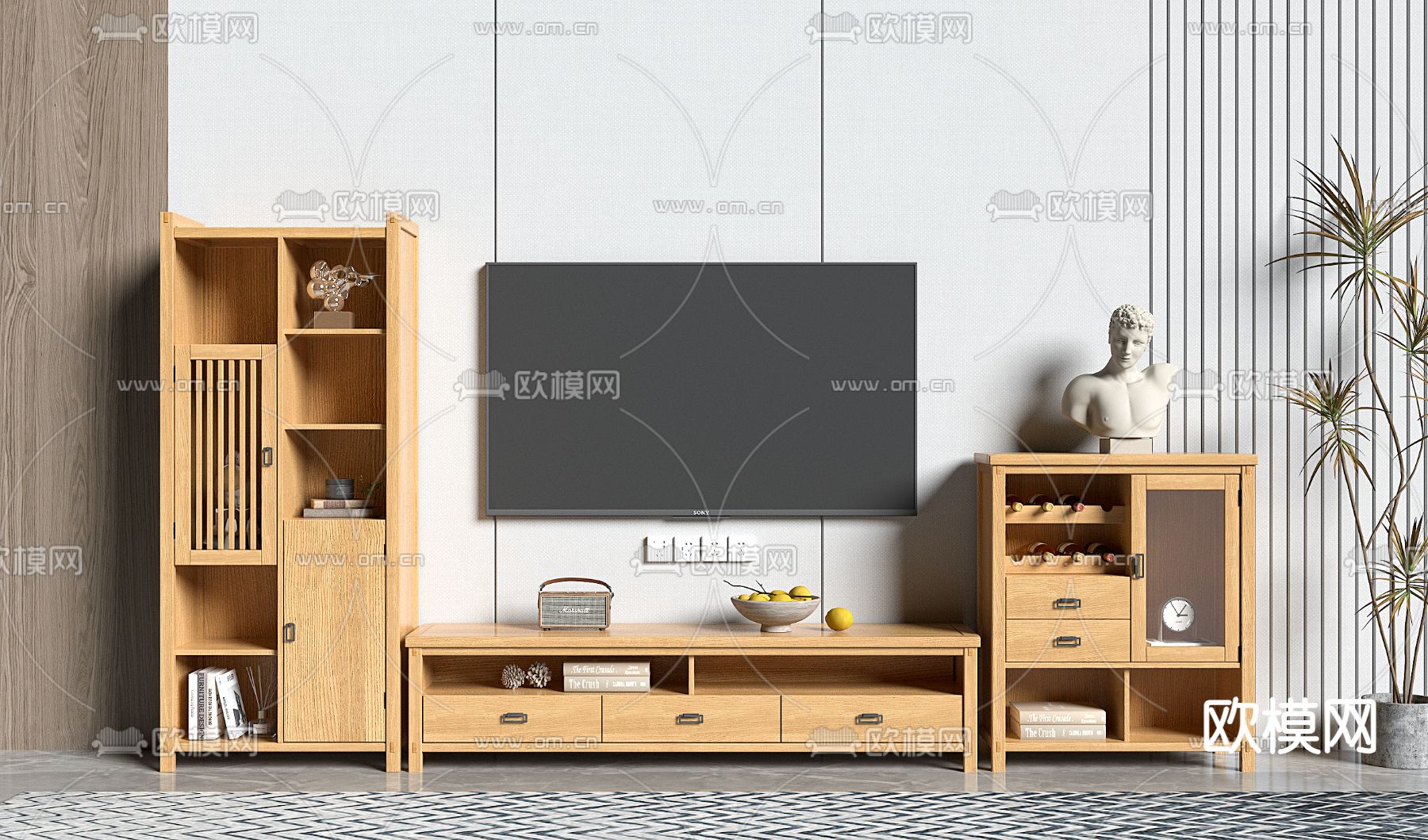 北欧电视柜3d模型下载