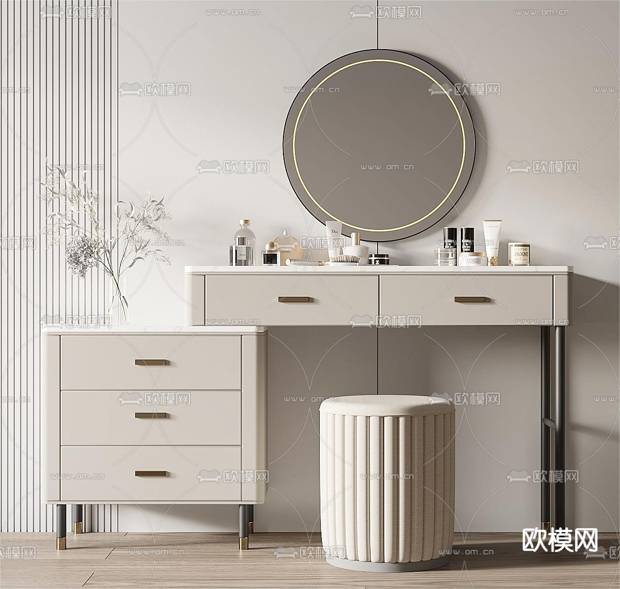 现代梳妆台3d模型下载