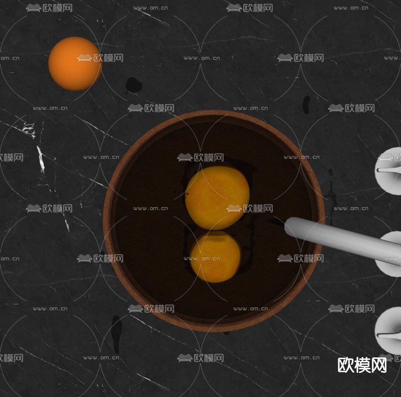 水果果盘 橘子su模型