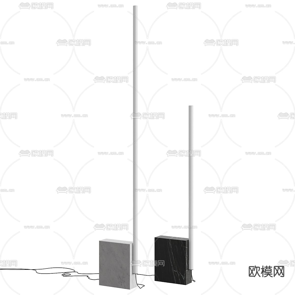 金属落地灯3d模型下载