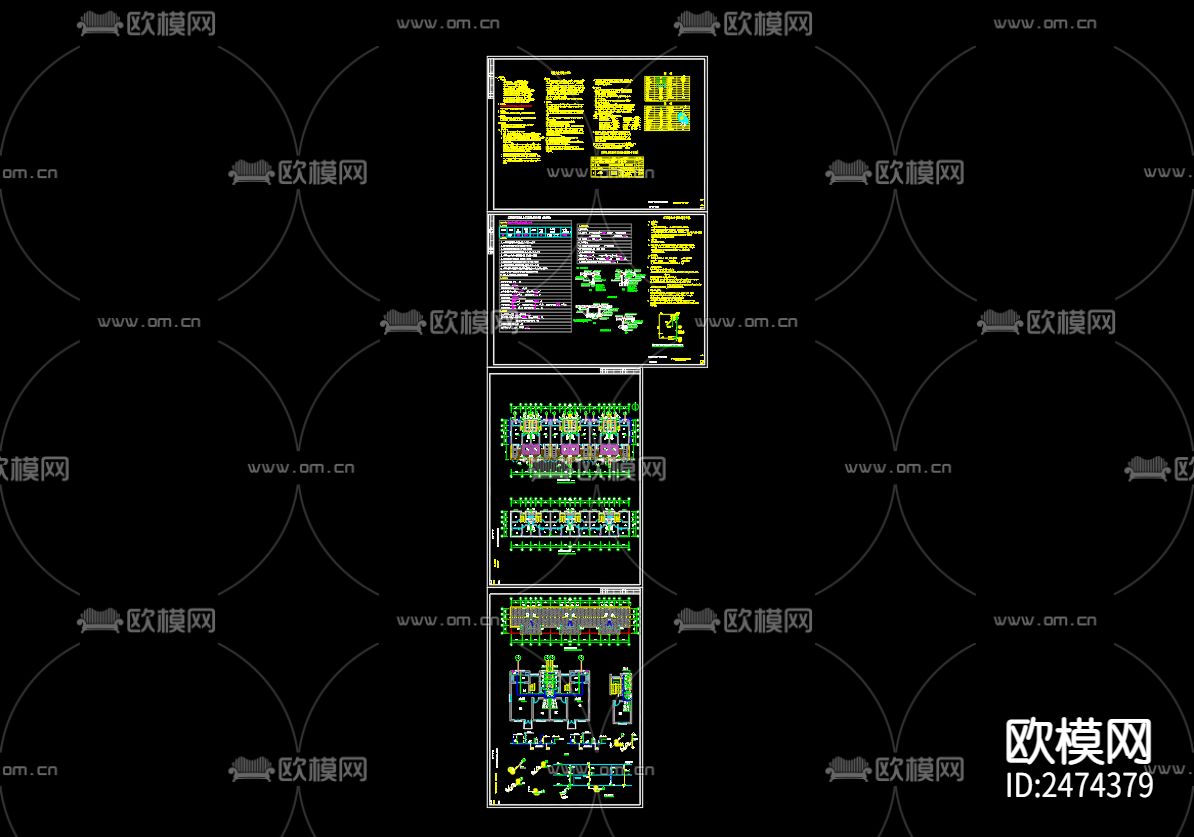 大庄集中居住区5号楼给排水设计CAD施工图下载（渲染图1）