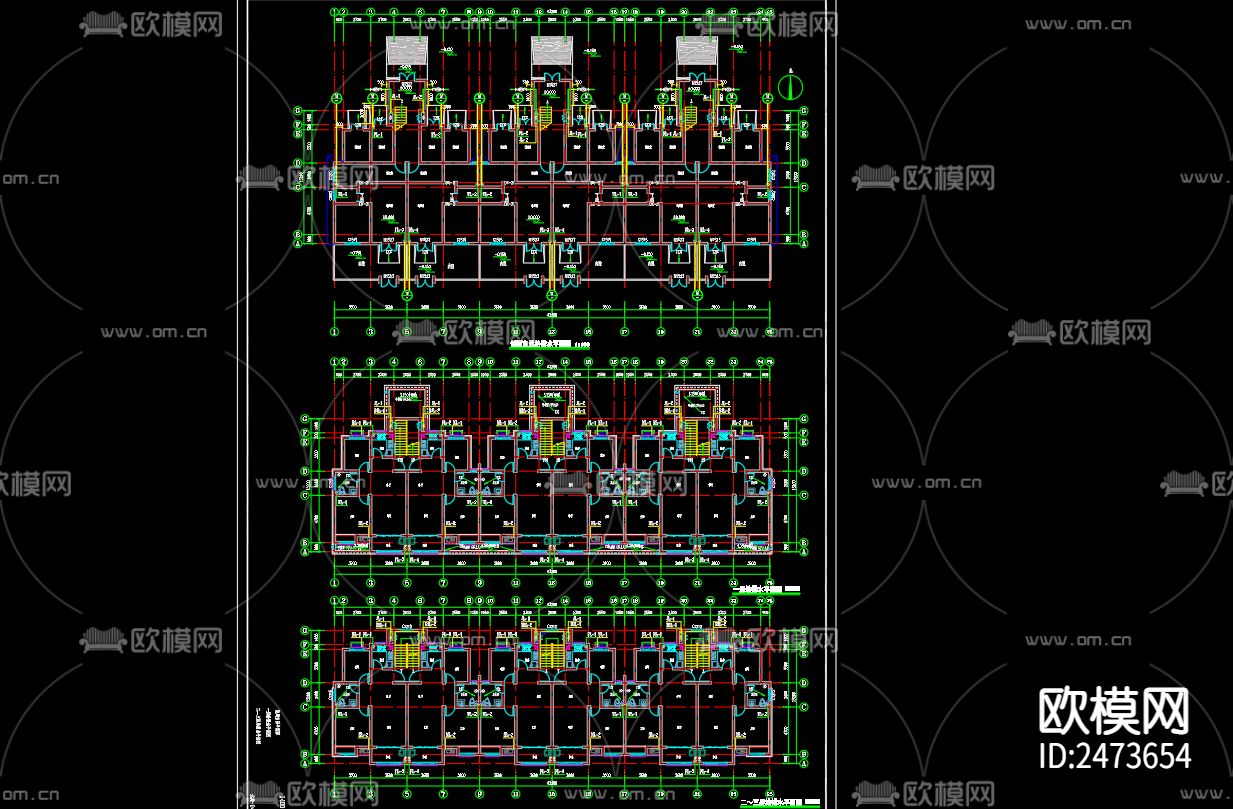 柳山新村集中居住区4号楼给排水cad施工图下载（渲染图3）