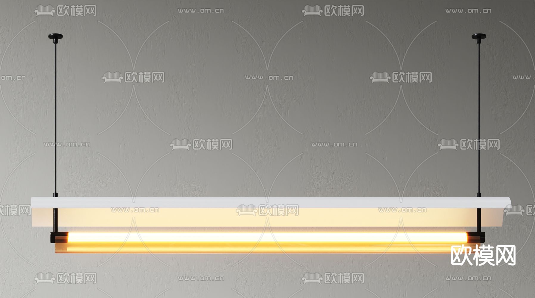 金属吊灯 条形吊灯3d模型下载