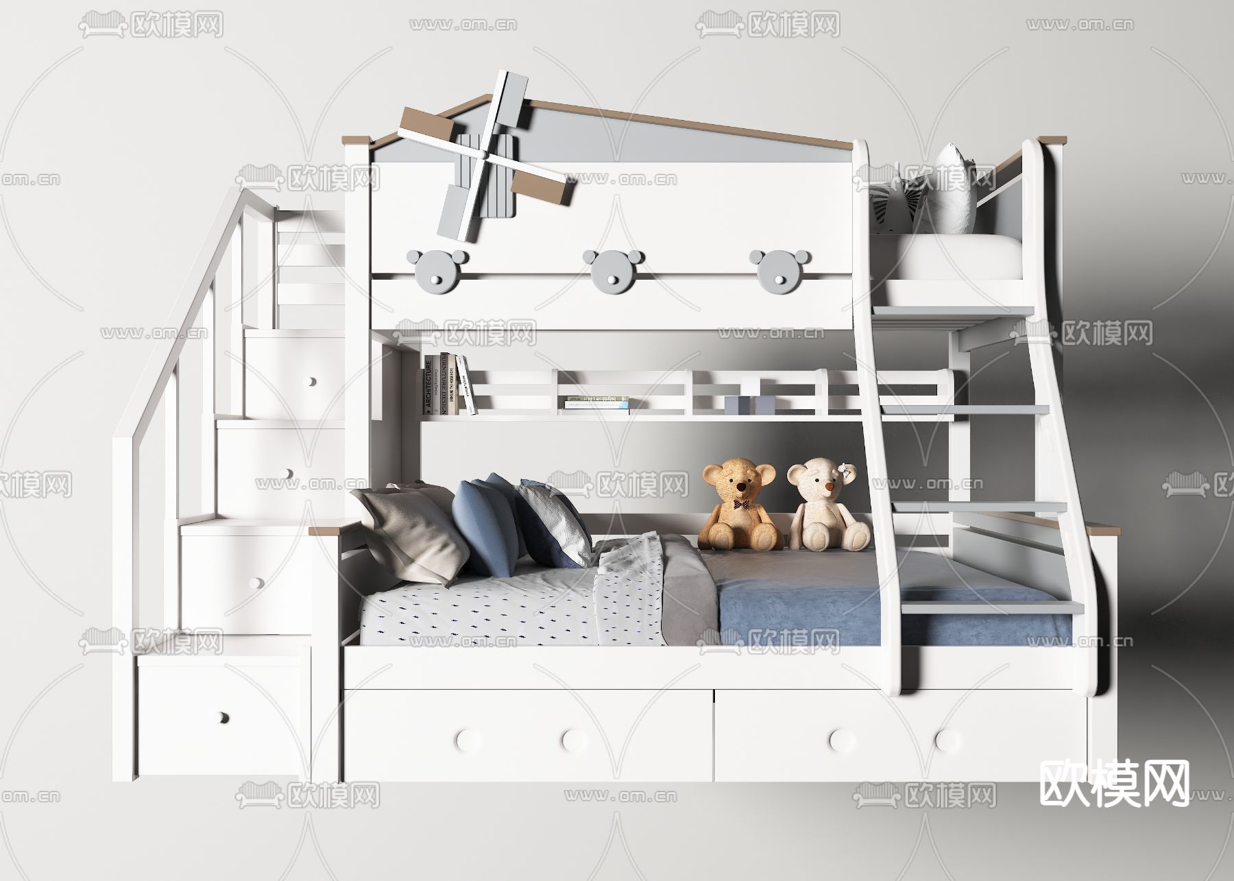 现代儿童上下床3d模型下载