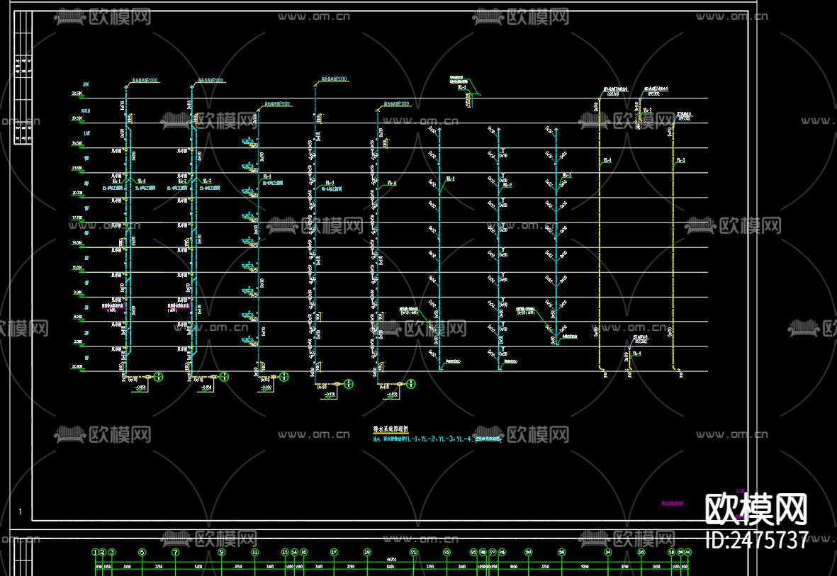 观澜府17号楼给排水及水灭火系统设计CAD施工图下载（渲染图2）