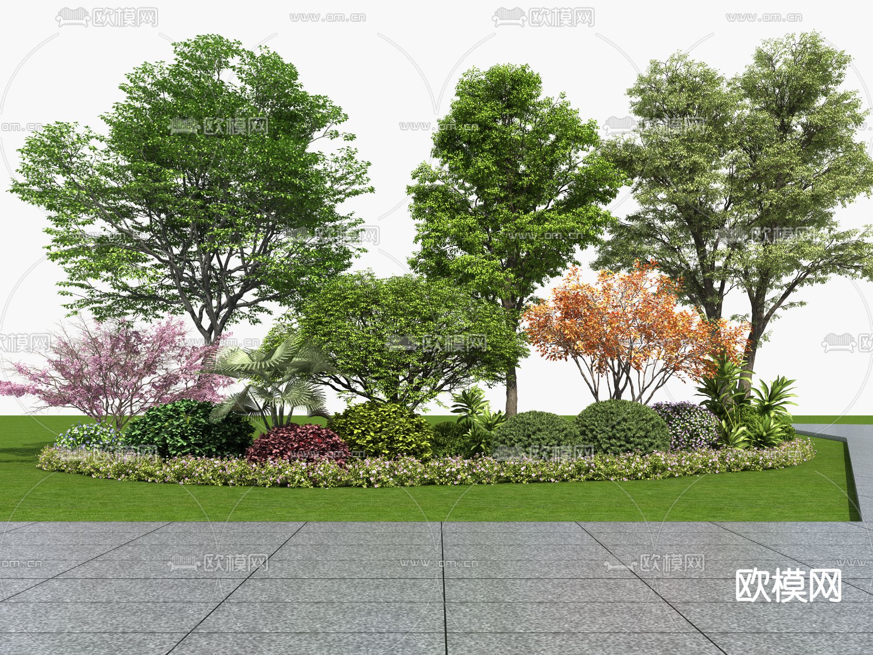 植物堆 灌木带su模型下载（渲染图1）