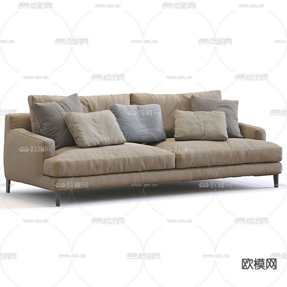 现代简约布艺双人沙发免费3d模型下载_ID12302757_3dmax免费模型-欧模网