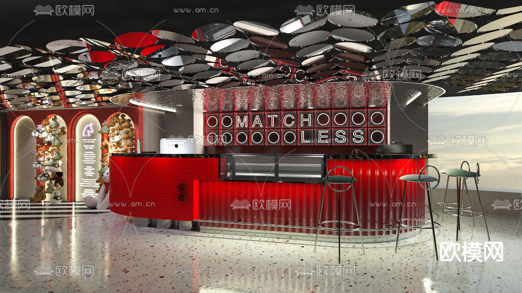 轻奢网红水吧台3d模型下载