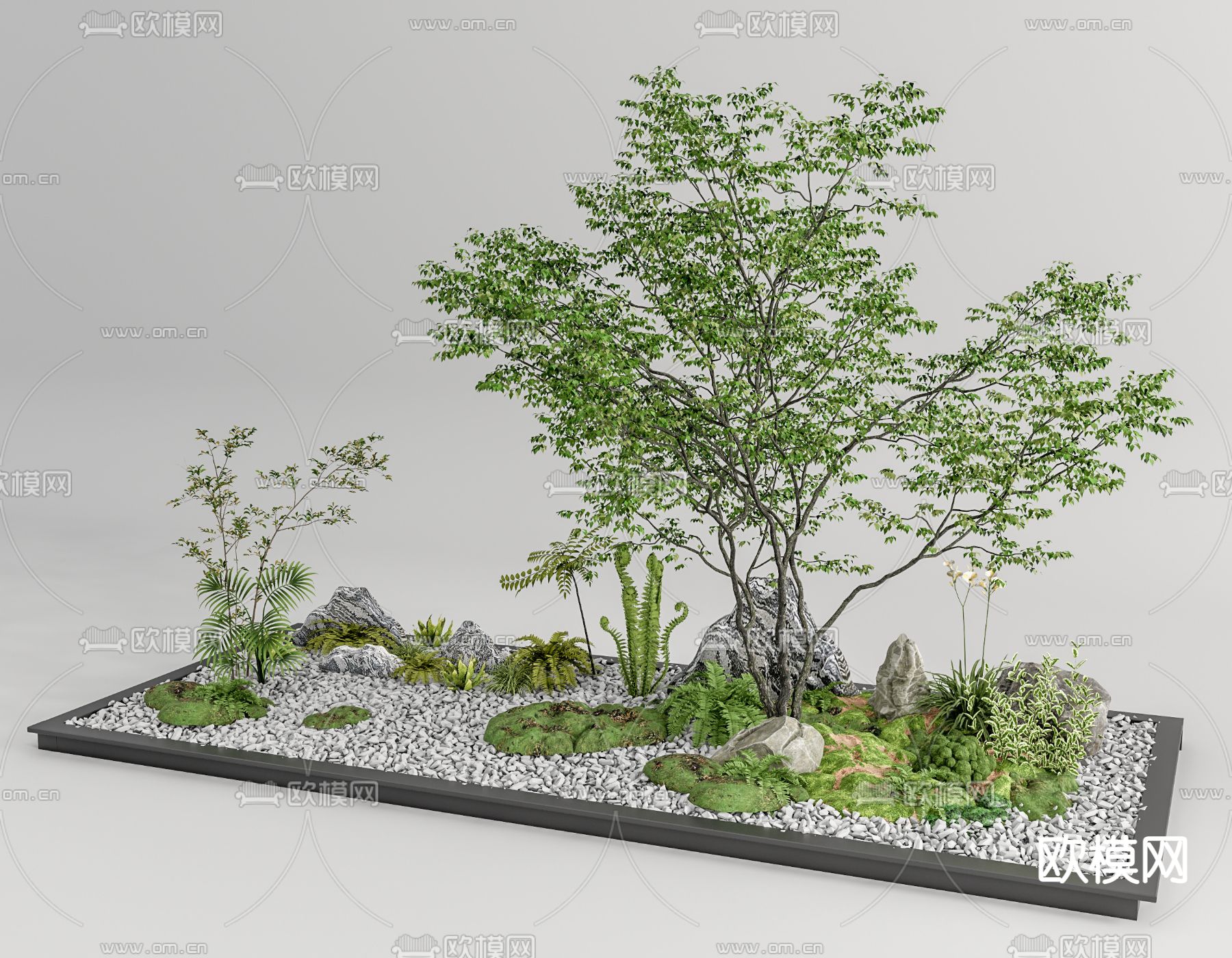 现代绿植庭院景观小品su模型