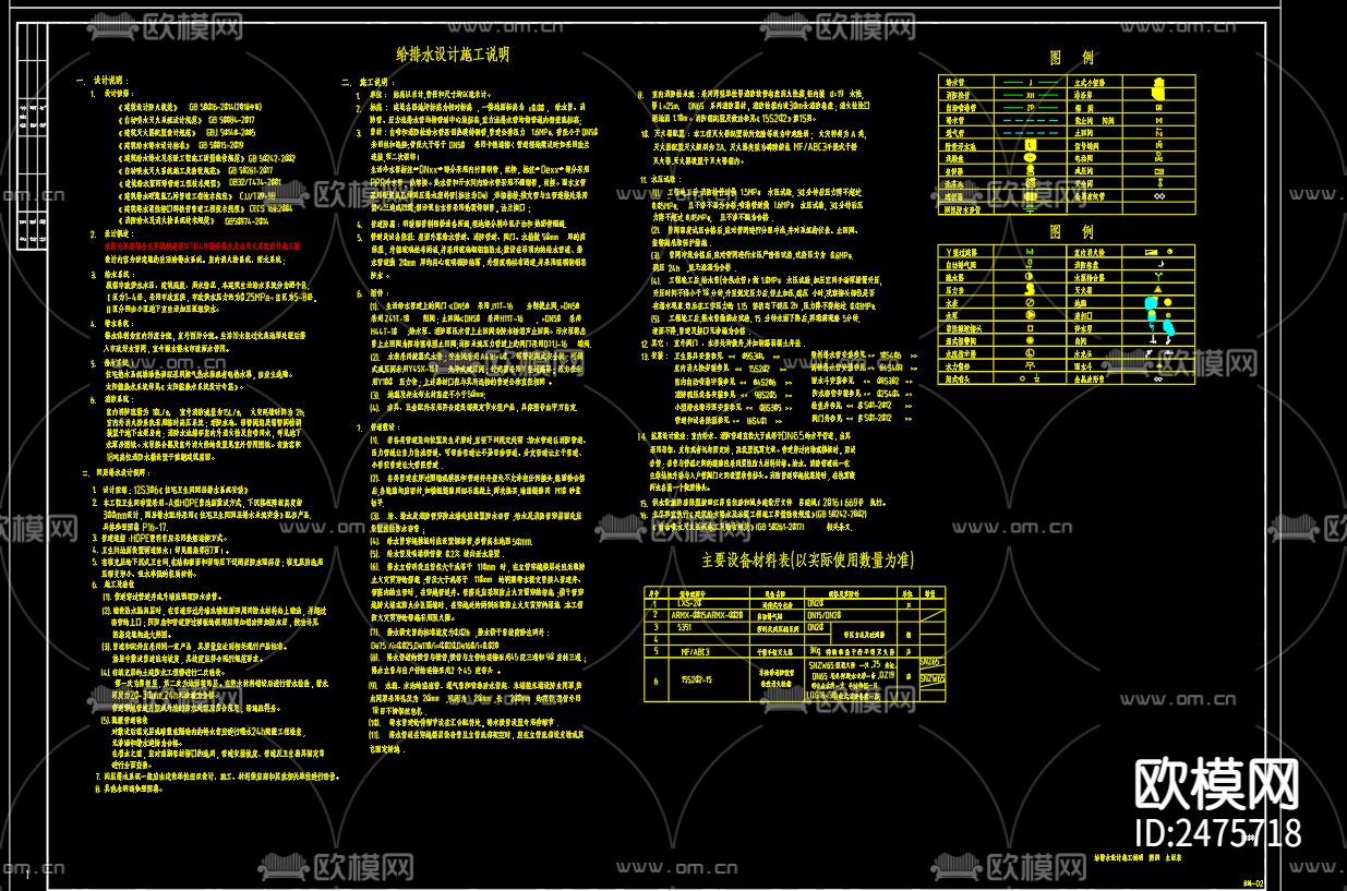金色界城项目1号楼给排水及水灭火系统CAD施工图下载（渲染图2）