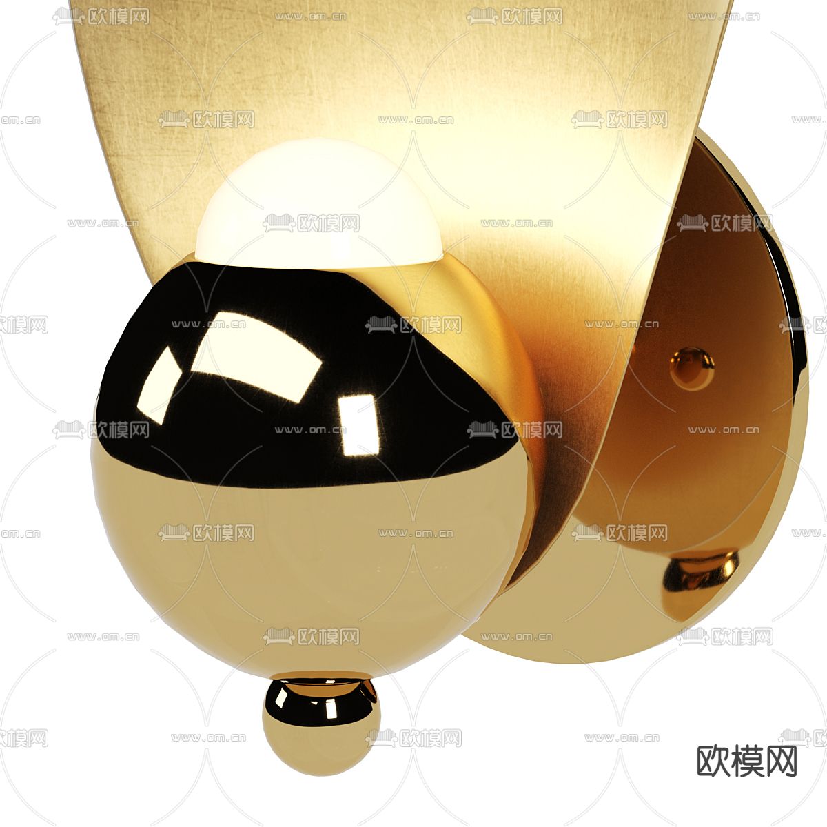 东南亚金属叶子壁灯3d模型