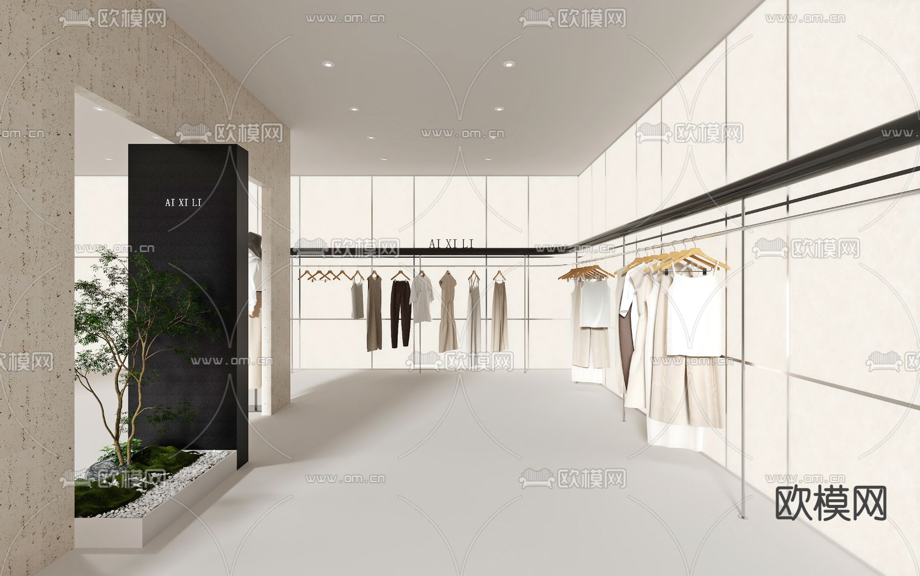 现代服装店su模型下载（渲染图2）
