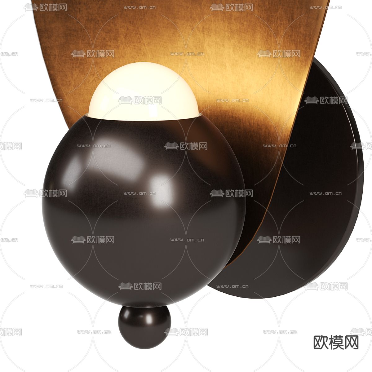 东南亚金属叶子壁灯3d模型