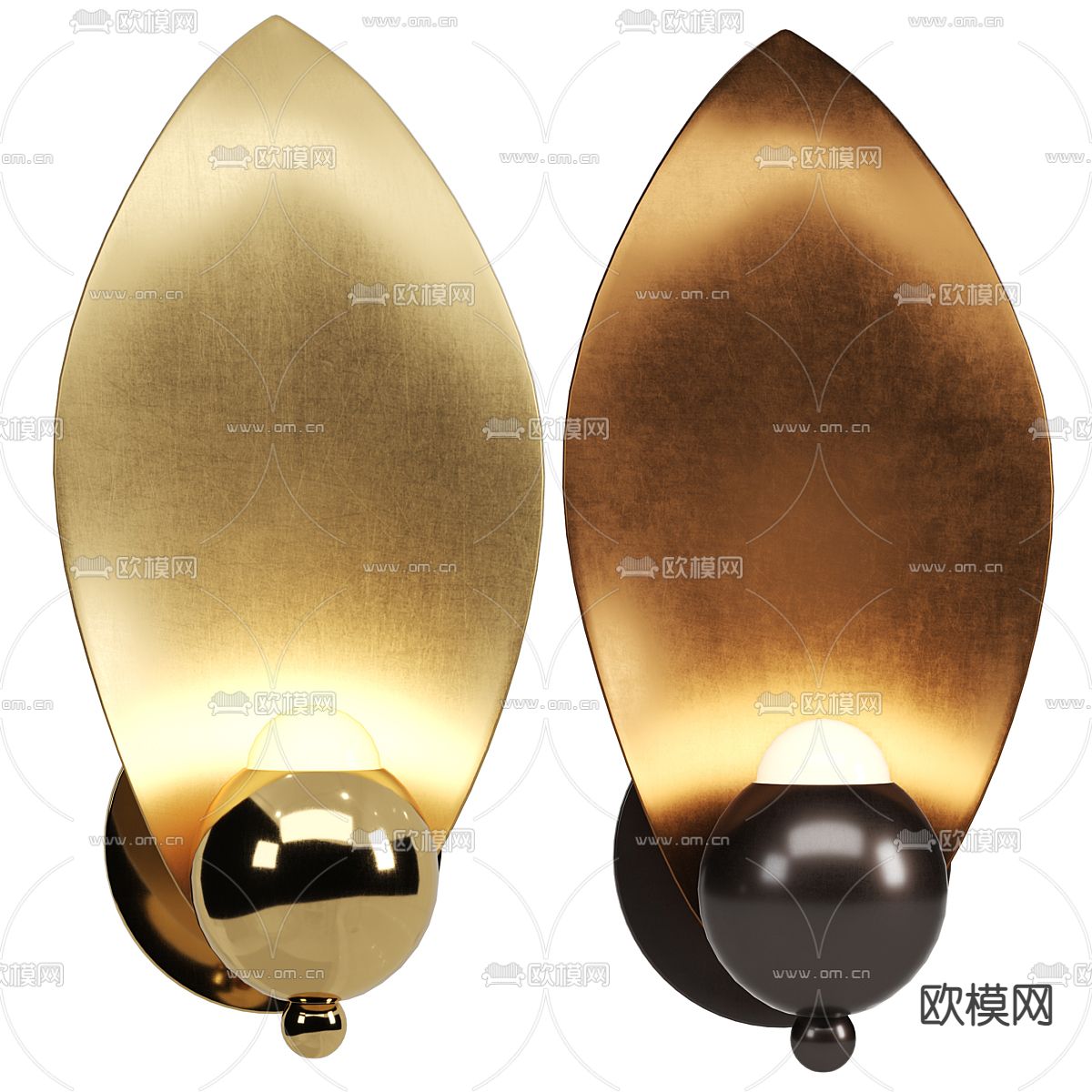 东南亚金属叶子壁灯3d模型