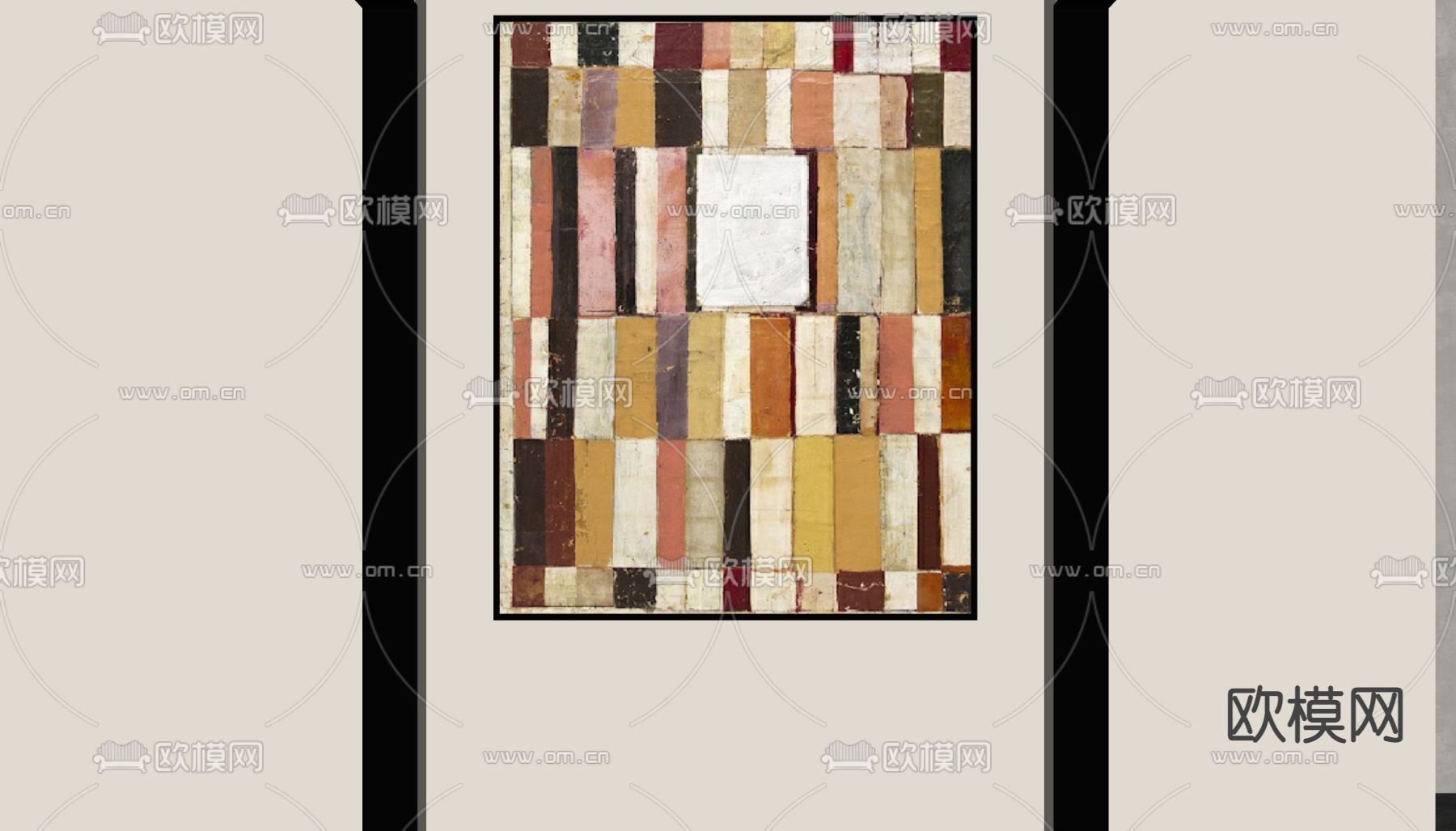 侘寂风装饰画 挂画su模型下载（渲染图2）