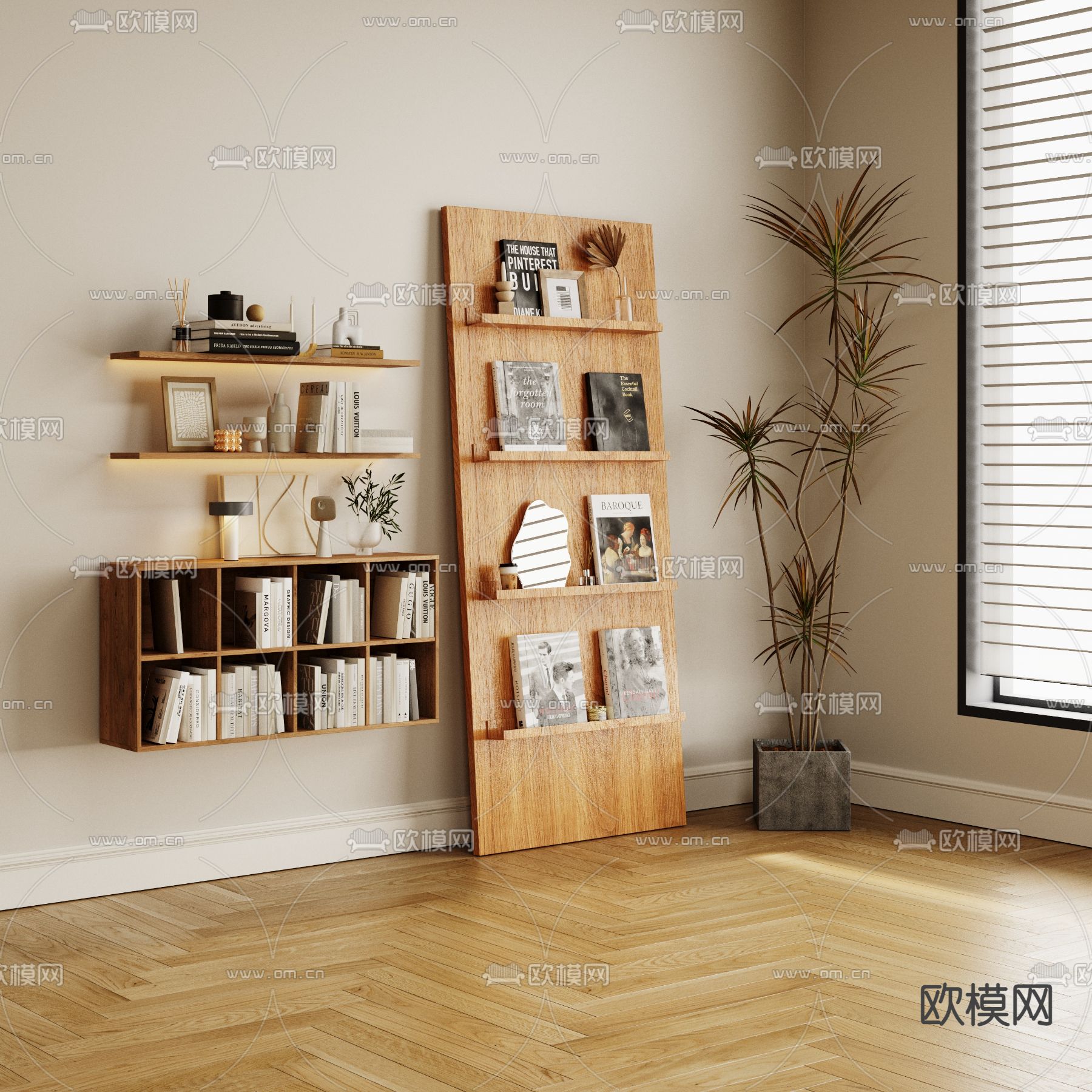 书柜 储物柜 装饰柜3d模型下载