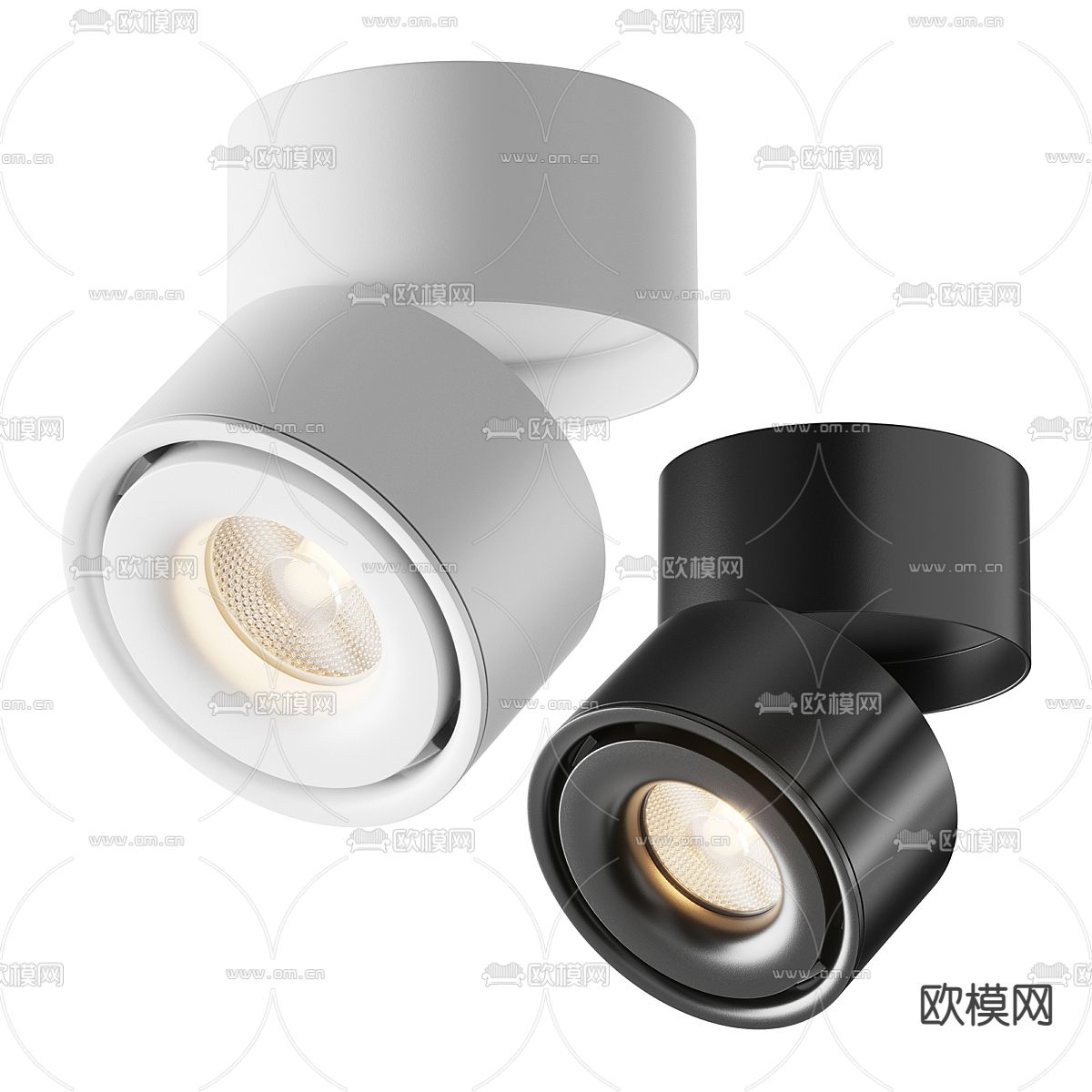 明装筒灯 射灯3d模型下载