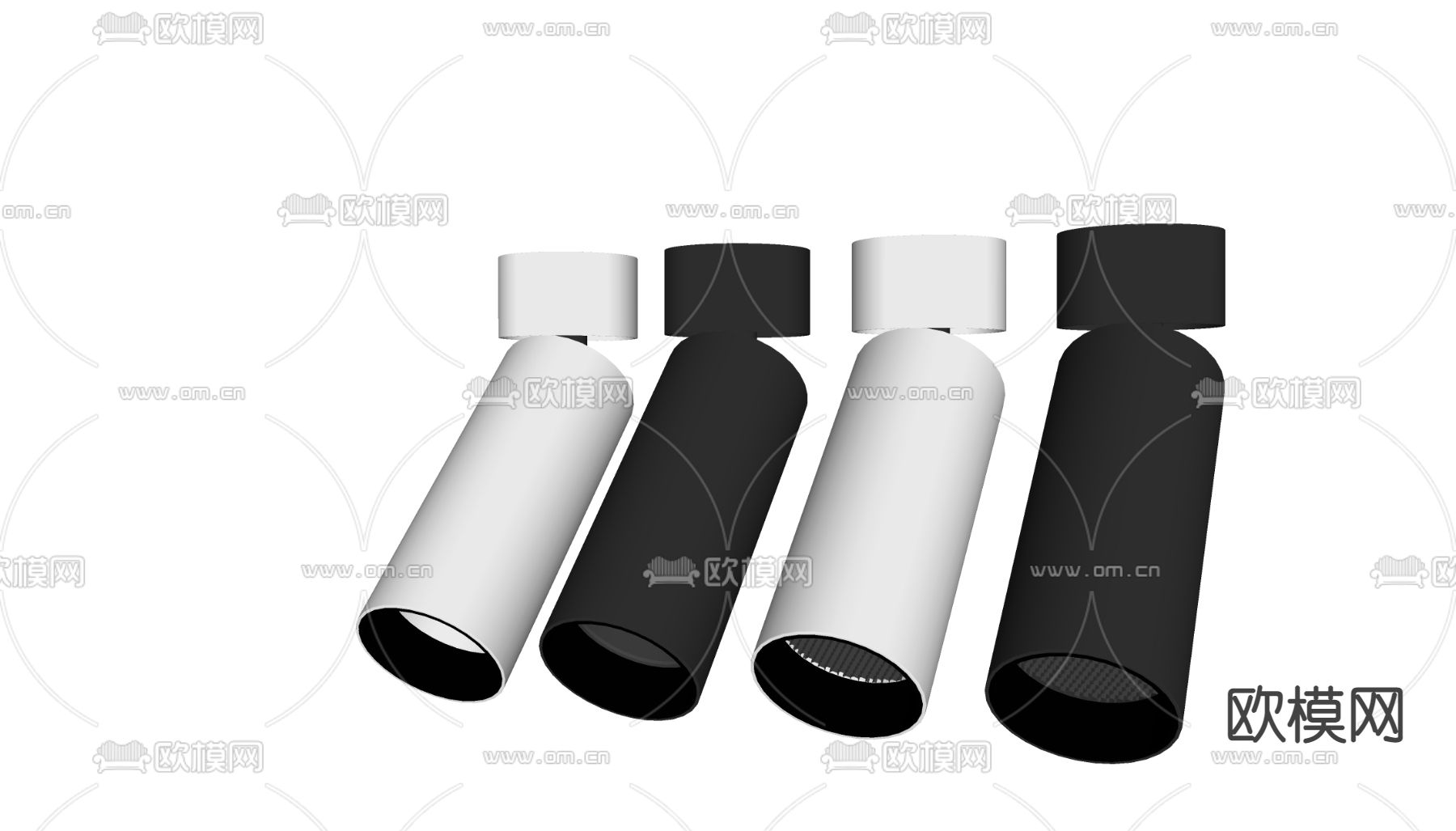 现代筒灯 射灯su模型