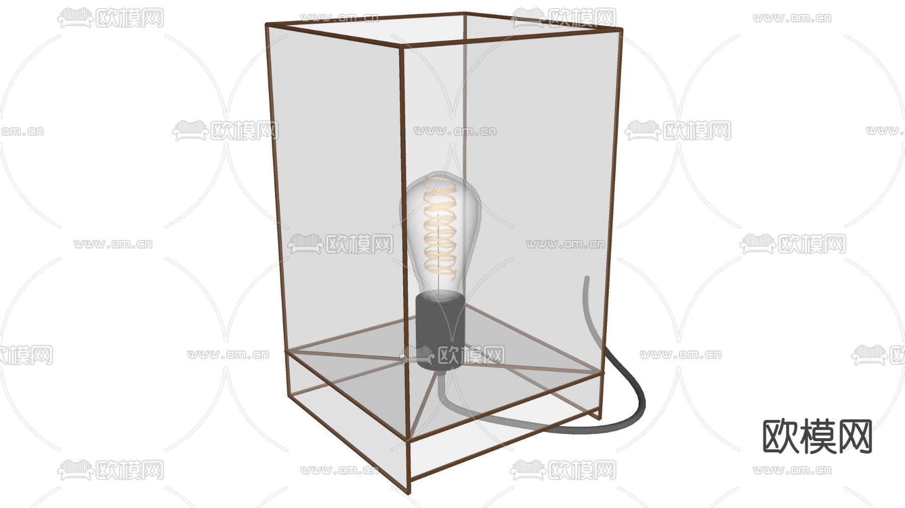 工业风台灯su模型下载（渲染图2）