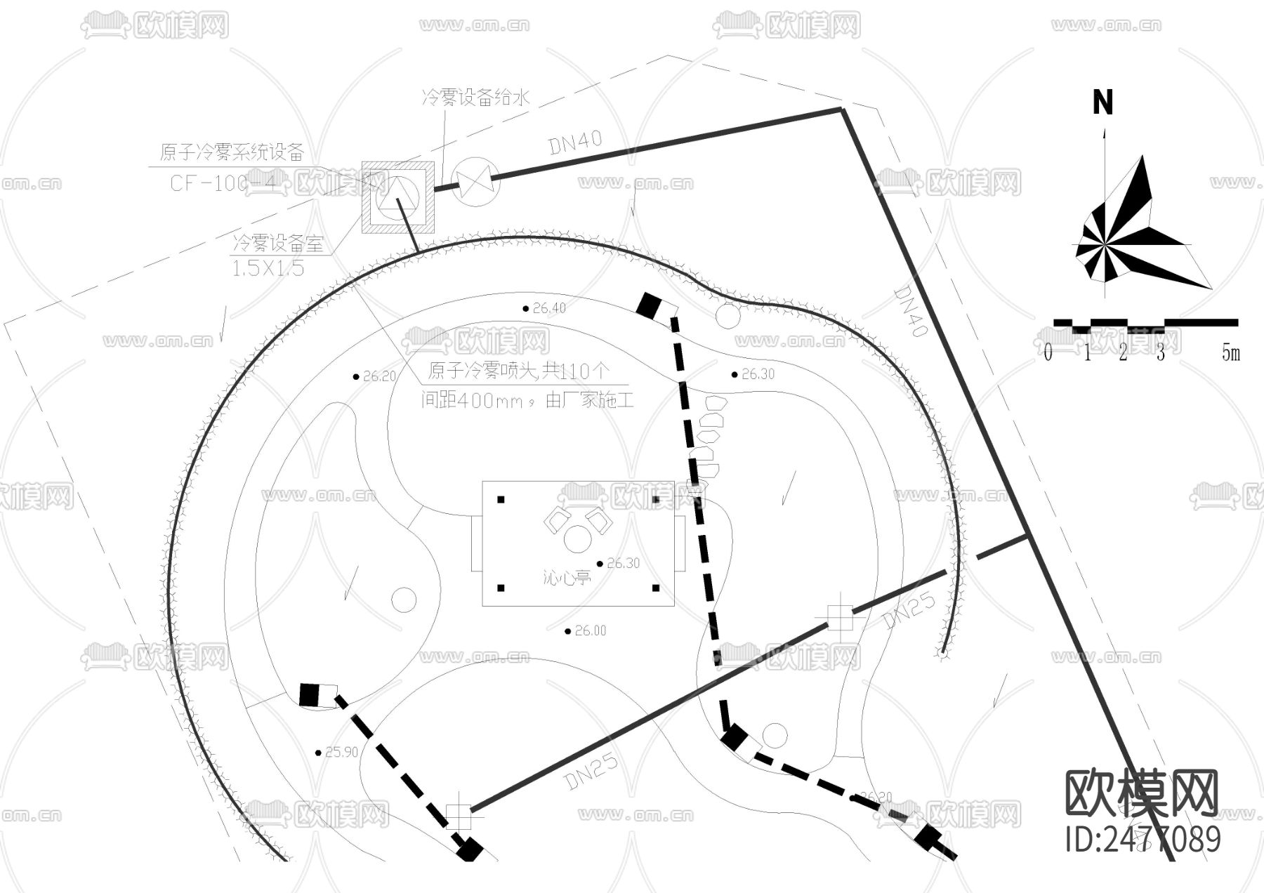 原子冷雾给排水CAD施工图下载（渲染图2）