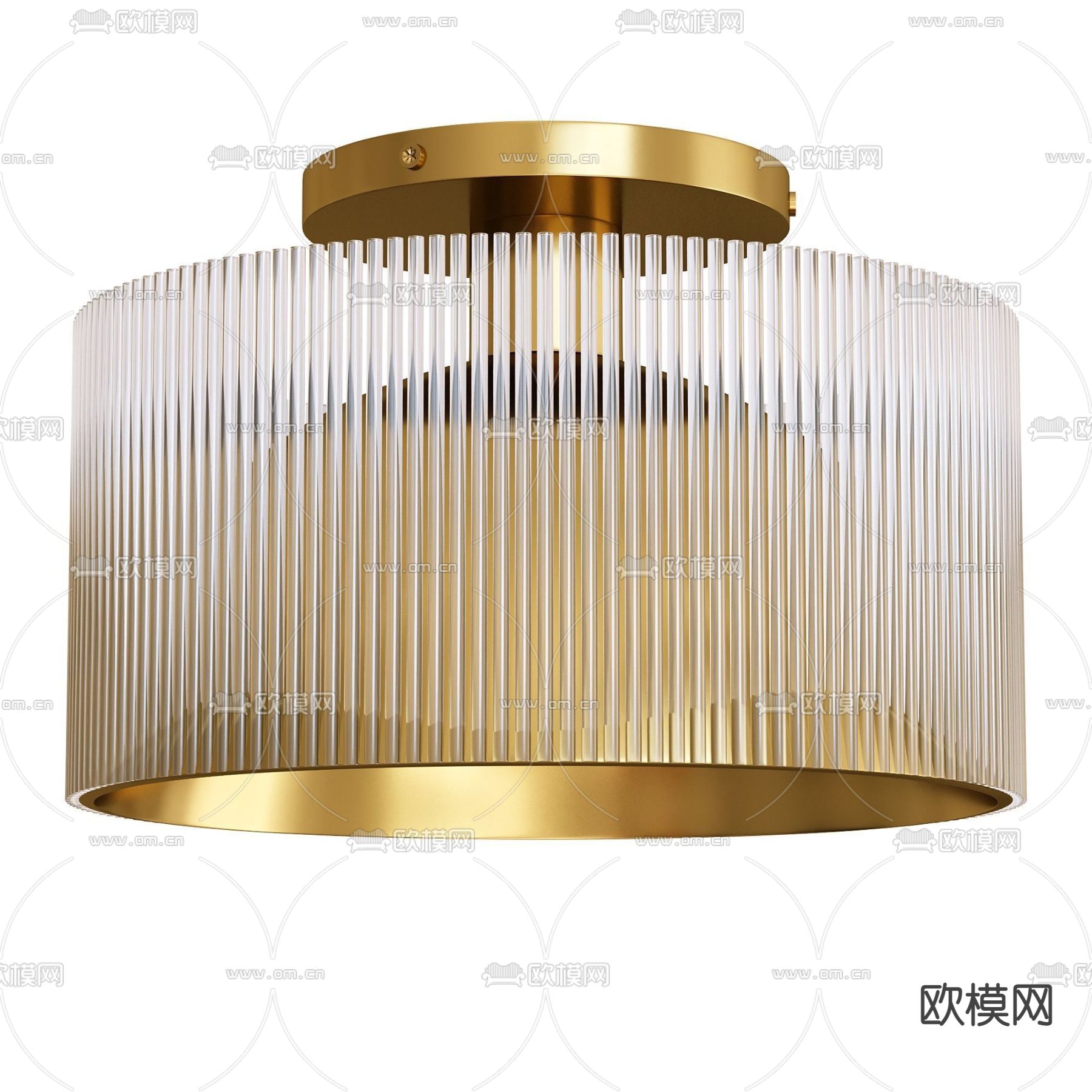 轻奢风吸顶灯su模型下载（渲染图1）