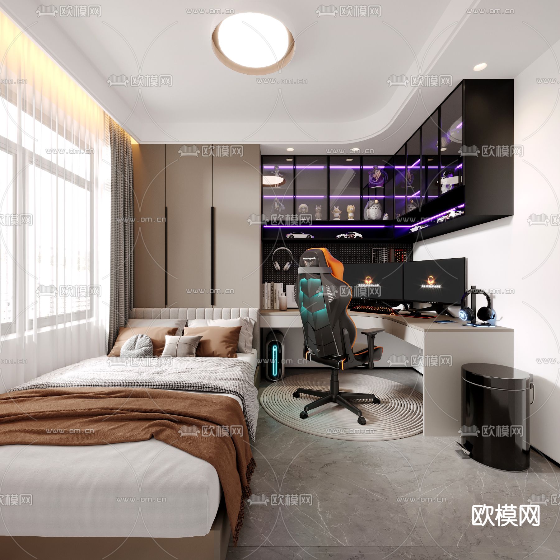 榻榻米电竞房3d模型下载